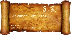 Breckner Bálint névjegykártya